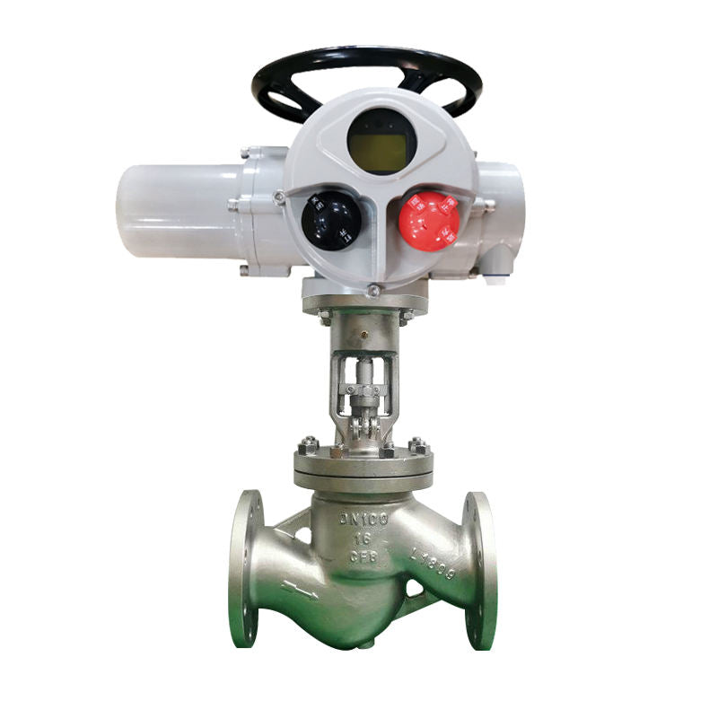 Falvoryn SS304 Electric Globe Valve with Multi-Turn On/Off Actuator — Double-Flange