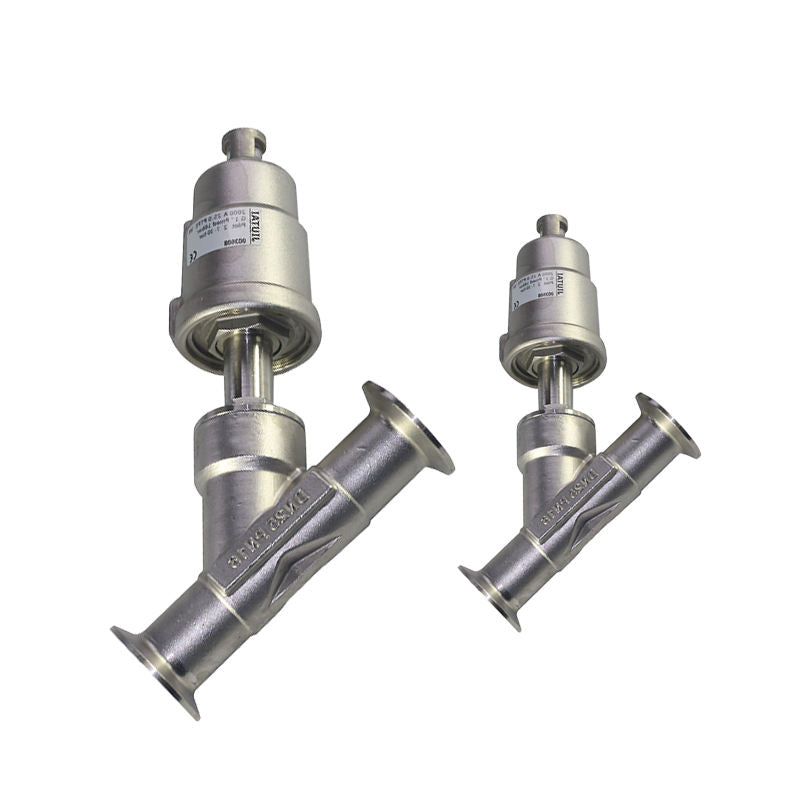 Falvoryn SS316L Food-Grade 2-Way Pneumatic Angle Seat Valve — Quick-Install Clamp, DN15–DN100