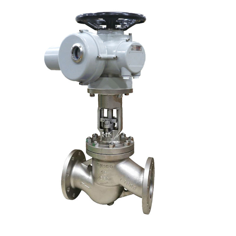 Falvoryn SS304 Electric Globe Valve with Multi-Turn On/Off Actuator — Double-Flange