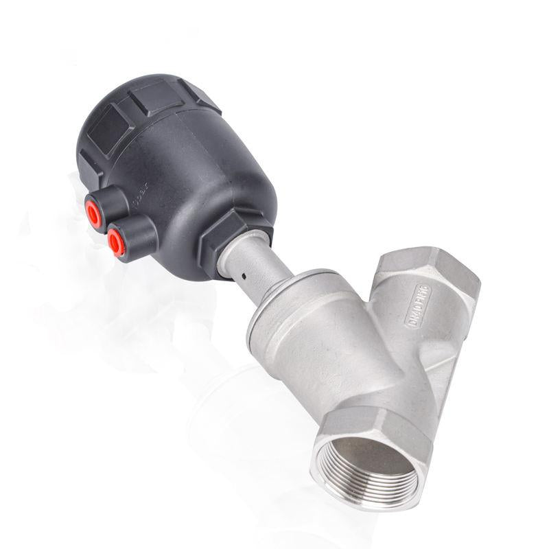 Falvoryn Stainless Steel DN15 (1/2") Double-Acting Pneumatic Angle Seat Valve for Air, Water & Steam